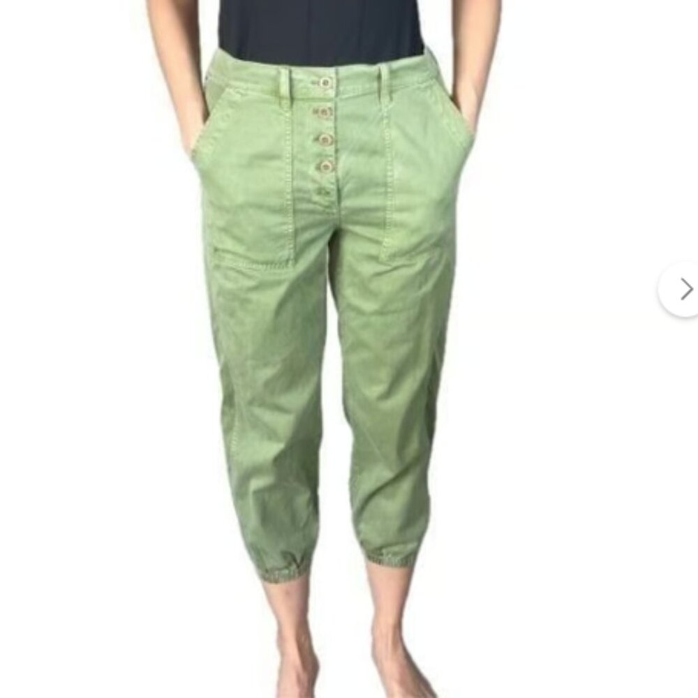 Madewell Griff Pull On Tapered Fatigue Cargo Pants NG176 Army Green Size 27